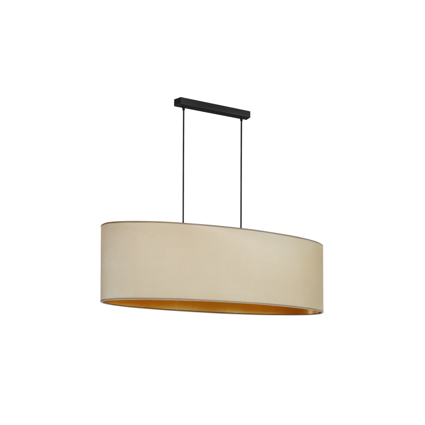 Duolla - Candeeiro suspenso OVAL VEGAN 2xE27/15W/230V bege