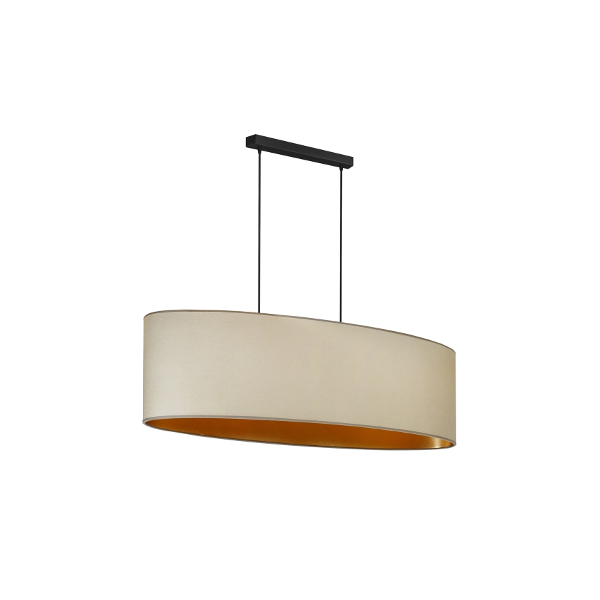 Duolla - Candeeiro suspenso OVAL VEGAN 2xE27/15W/230V bege