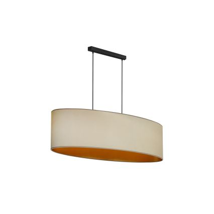 Duolla - Candeeiro suspenso OVAL VEGAN 2xE27/15W/230V bege
