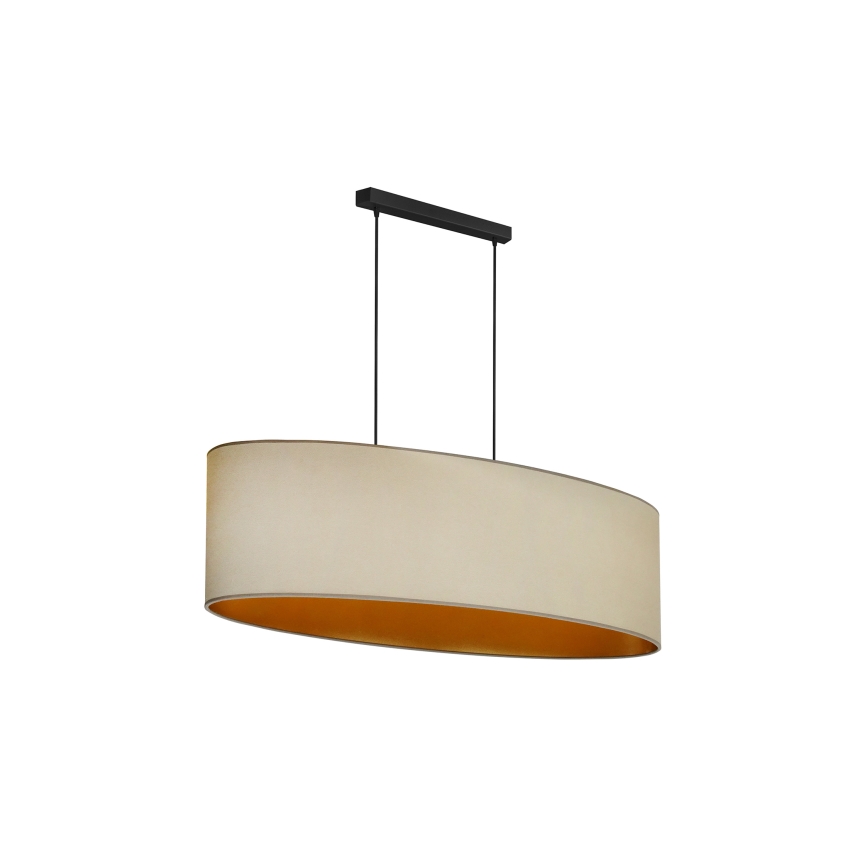 Duolla - Candeeiro suspenso OVAL VEGAN 2xE27/15W/230V bege