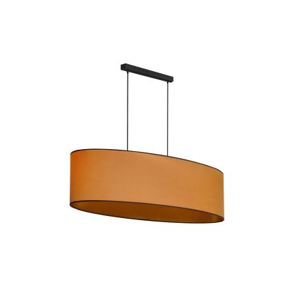 Duolla - Candeeiro suspenso OVAL VEGAN 2xE27/15W/230V castanho