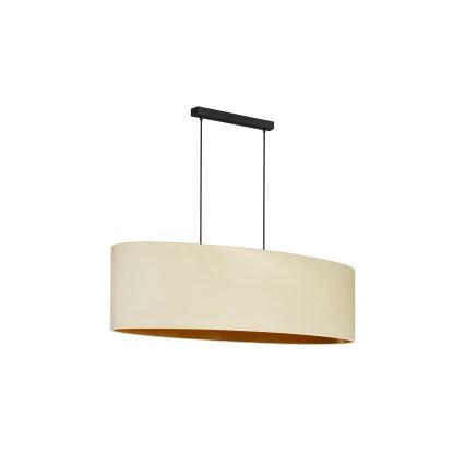 Duolla - Candeeiro suspenso OVAL VEGAN 2xE27/15W/230V creme