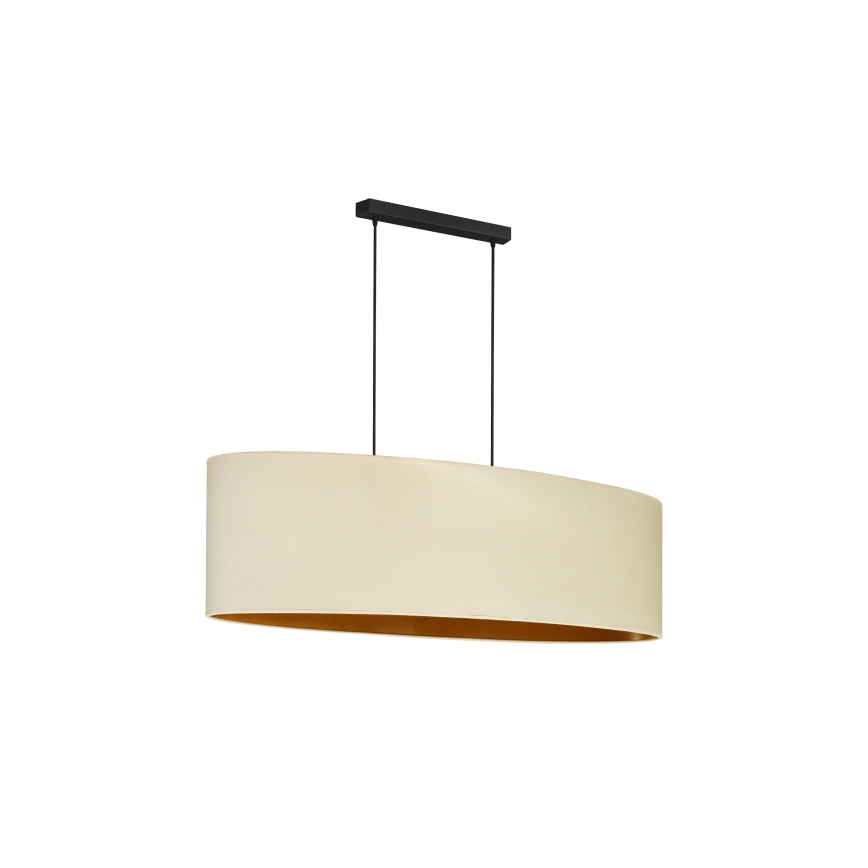 Duolla - Candeeiro suspenso OVAL VEGAN 2xE27/15W/230V creme