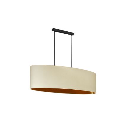 Duolla - Candeeiro suspenso OVAL VEGAN 2xE27/15W/230V creme