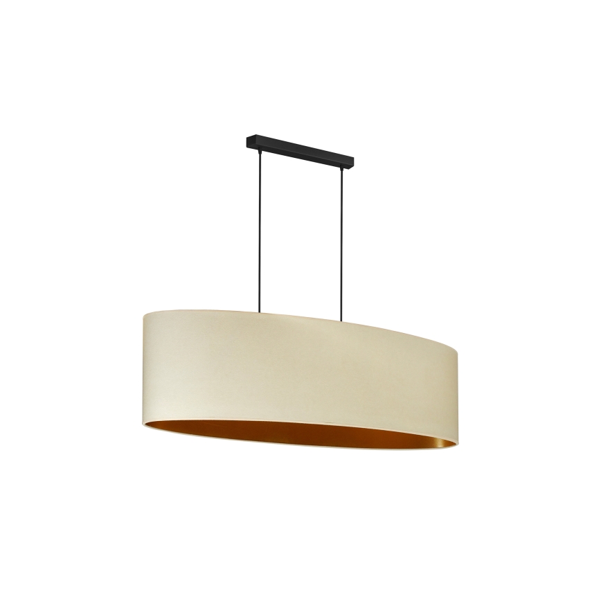 Duolla - Candeeiro suspenso OVAL VEGAN 2xE27/15W/230V creme