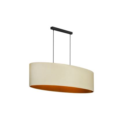 Duolla - Candeeiro suspenso OVAL VEGAN 2xE27/15W/230V creme