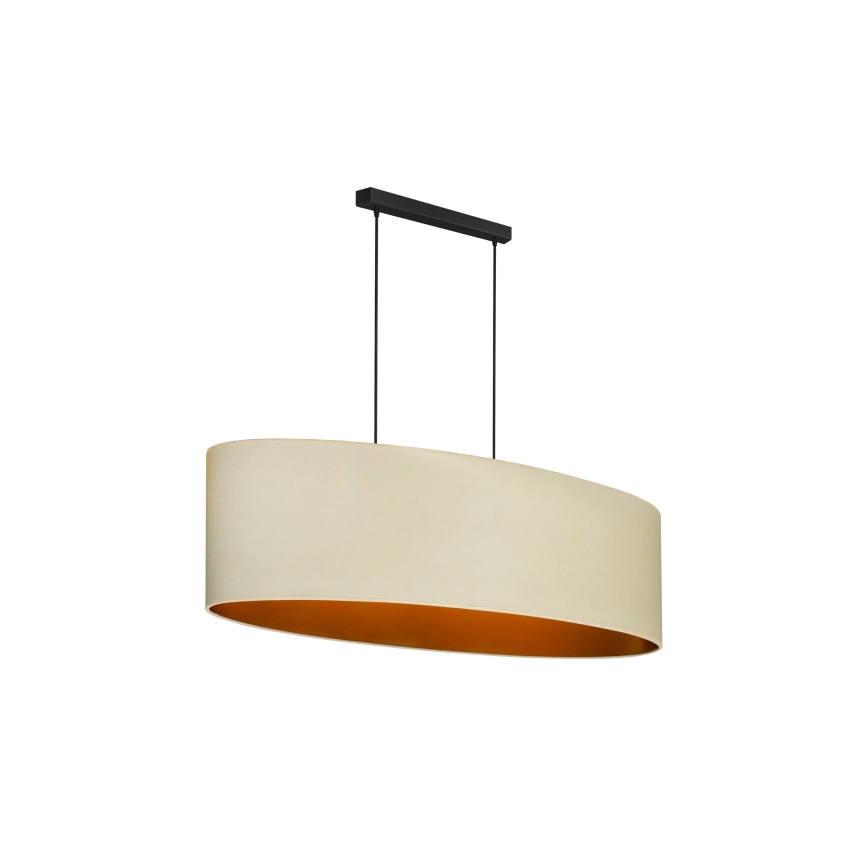 Duolla - Candeeiro suspenso OVAL VEGAN 2xE27/15W/230V creme