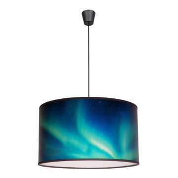Duolla - Candeeiro suspenso PRINT M 1xE27/40W/230V diâmetro 35 cm turquesa