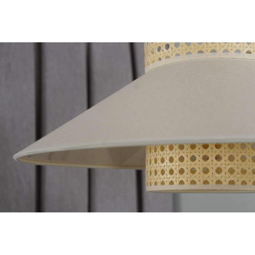 Duolla - Candeeiro suspenso RIO RATTAN 1xE27/15W/230V diâmetro 45 cm bege/vime