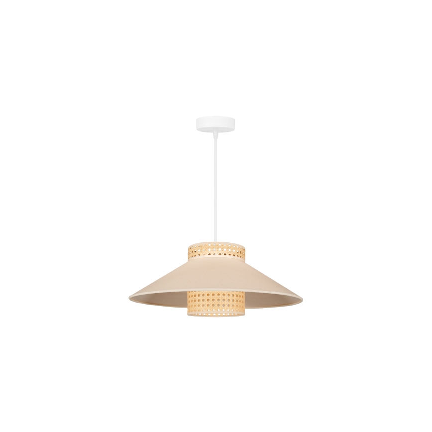 Duolla - Candeeiro suspenso RIO RATTAN 1xE27/15W/230V diâmetro 45 cm bege/vime