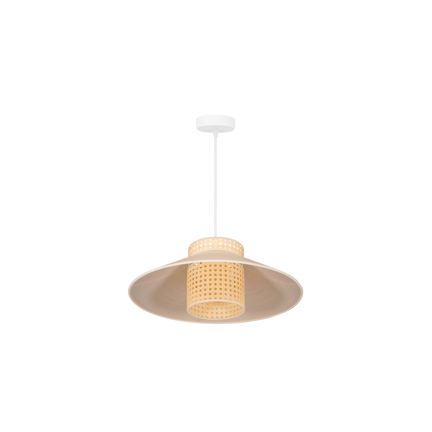 Duolla - Candeeiro suspenso RIO RATTAN 1xE27/15W/230V diâmetro 45 cm bege/vime