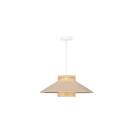 Duolla - Candeeiro suspenso RIO RATTAN 1xE27/15W/230V diâmetro 45 cm bege/vime