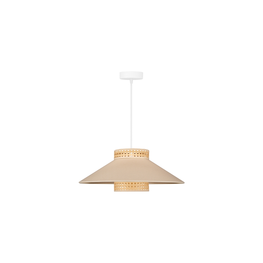 Duolla - Candeeiro suspenso RIO RATTAN 1xE27/15W/230V diâmetro 45 cm bege/vime