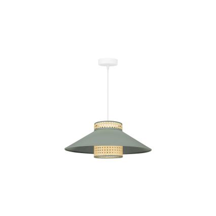 Duolla - Candeeiro suspenso RIO RATTAN 1xE27/15W/230V diâmetro 45 cm verde/vime