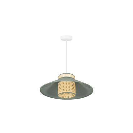 Duolla - Candeeiro suspenso RIO RATTAN 1xE27/15W/230V diâmetro 45 cm verde/vime