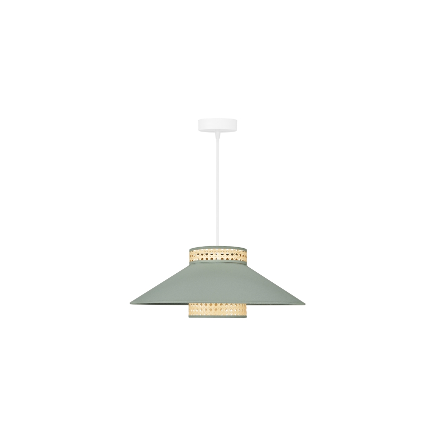 Duolla - Candeeiro suspenso RIO RATTAN 1xE27/15W/230V diâmetro 45 cm verde/vime