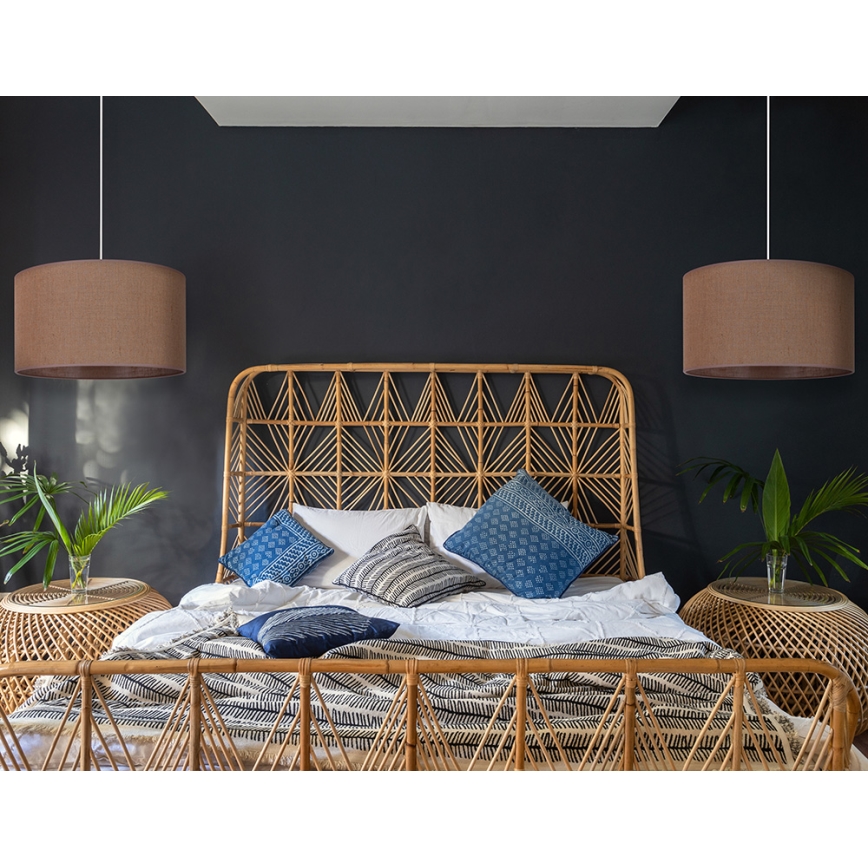 Duolla - Candeeiro suspenso ROLLER 1xE27/15W/230V diâmetro 40 cm castanho