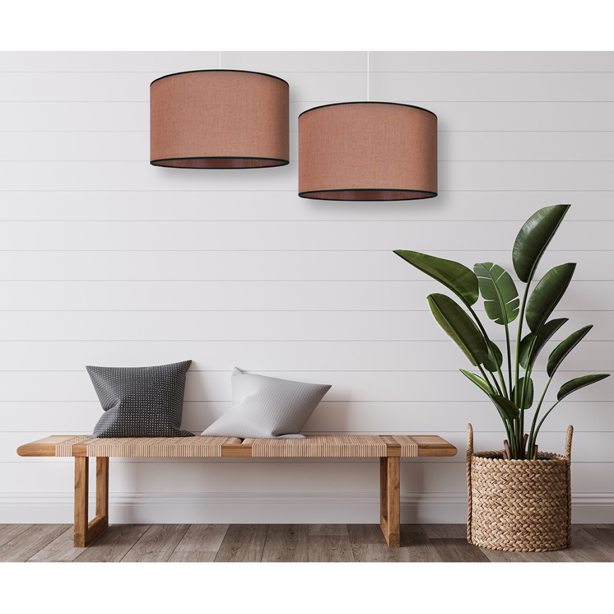 Duolla - Candeeiro suspenso ROLLER 1xE27/15W/230V diâmetro 40 cm castanho/preto