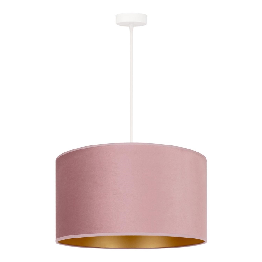 Duolla - Candeeiro suspenso ROLLER 1xE27/15W/230V diâmetro 40 cm rosa/dourado