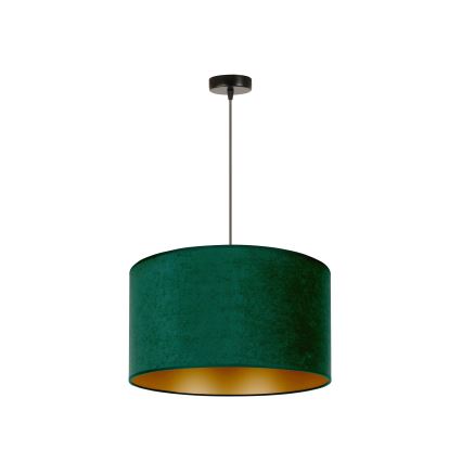 Duolla - Candeeiro suspenso ROLLER 1xE27/15W/230V diâmetro 40 cm verde escuro/dourado