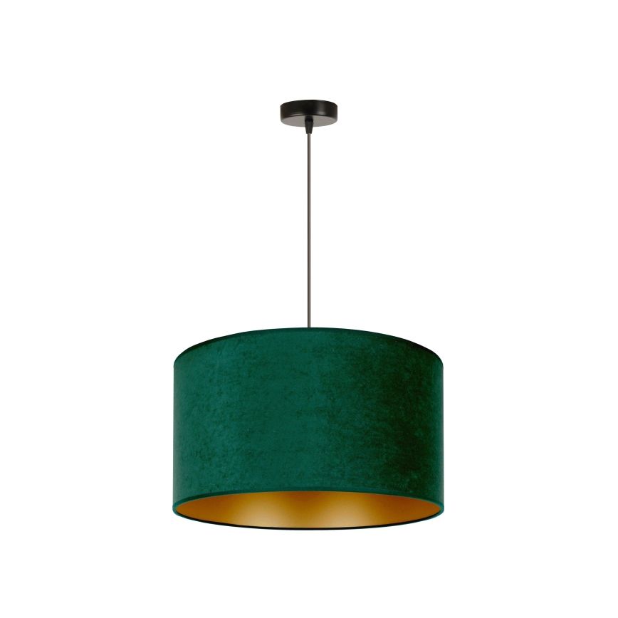 Duolla - Candeeiro suspenso ROLLER 1xE27/15W/230V diâmetro 40 cm verde escuro/dourado
