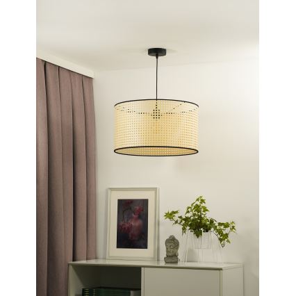 Duolla - Candeeiro suspenso ROLLER 1xE27/15W/230V diâmetro 45 cm vime/preto