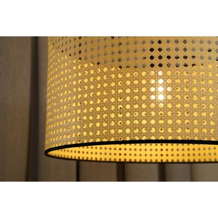 Duolla - Candeeiro suspenso ROLLER 1xE27/15W/230V diâmetro 45 cm vime/preto
