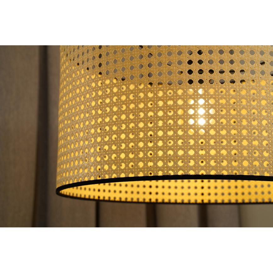 Duolla - Candeeiro suspenso ROLLER 1xE27/15W/230V diâmetro 45 cm vime/preto