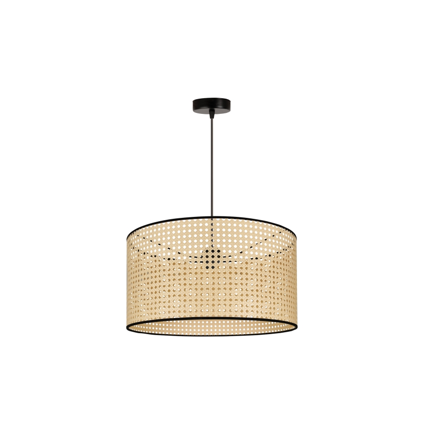 Duolla - Candeeiro suspenso ROLLER 1xE27/15W/230V diâmetro 45 cm vime/preto