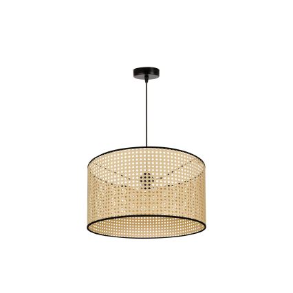 Duolla - Candeeiro suspenso ROLLER 1xE27/15W/230V diâmetro 45 cm vime/preto