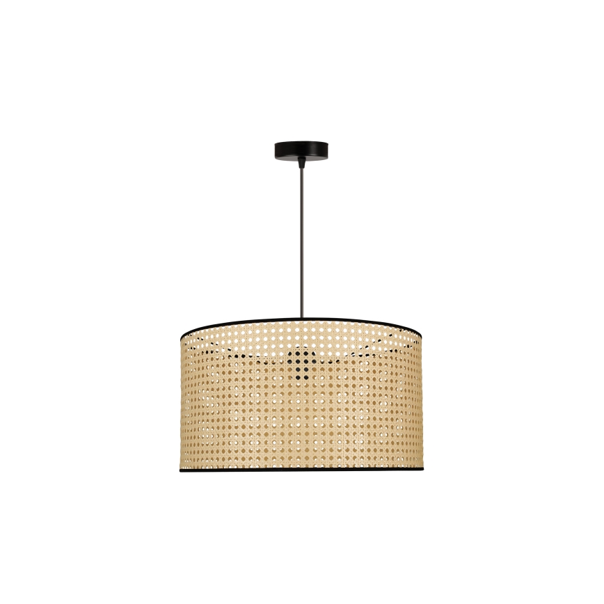 Duolla - Candeeiro suspenso ROLLER 1xE27/15W/230V diâmetro 45 cm vime/preto