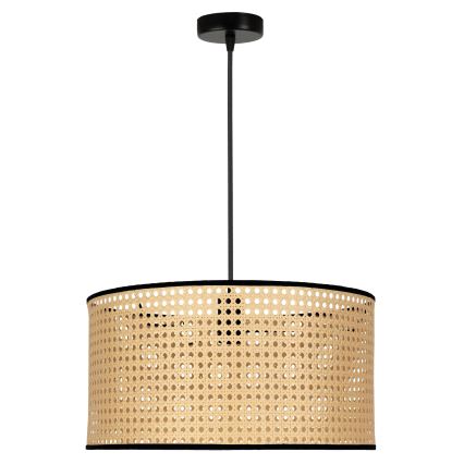Duolla - Candeeiro suspenso ROLLER 1xE27/15W/230V diâmetro 45 cm vime/preto