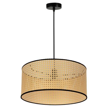 Duolla - Candeeiro suspenso ROLLER 1xE27/15W/230V diâmetro 45 cm vime/preto