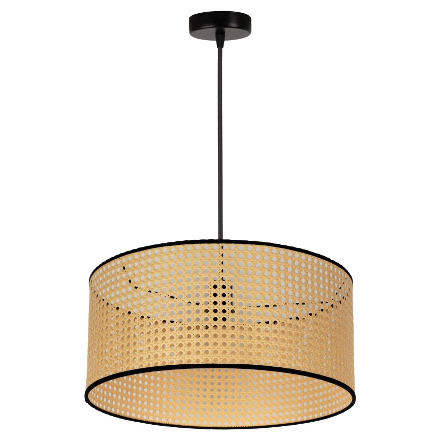 Duolla - Candeeiro suspenso ROLLER 1xE27/15W/230V diâmetro 45 cm vime/preto