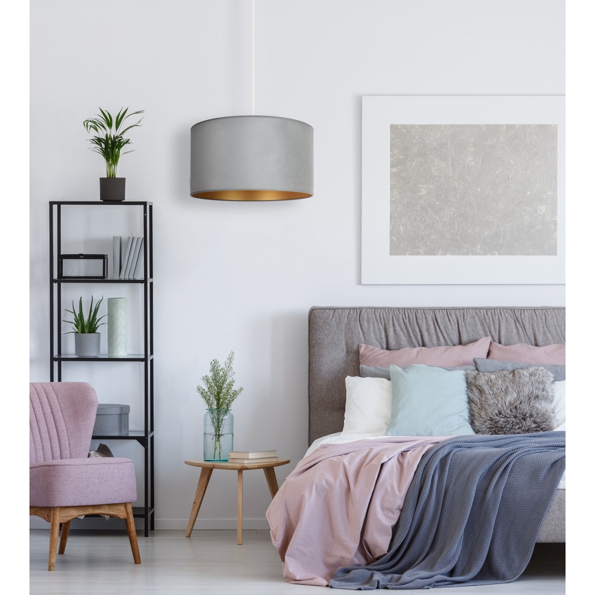 Duolla - Candeeiro suspenso ROLLER 1xE27/15W/230V iluminação diâmetro 40 cm verde/dourado