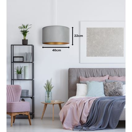 Duolla - Candeeiro suspenso ROLLER 1xE27/15W/230V iluminação diâmetro 40 cm verde/dourado