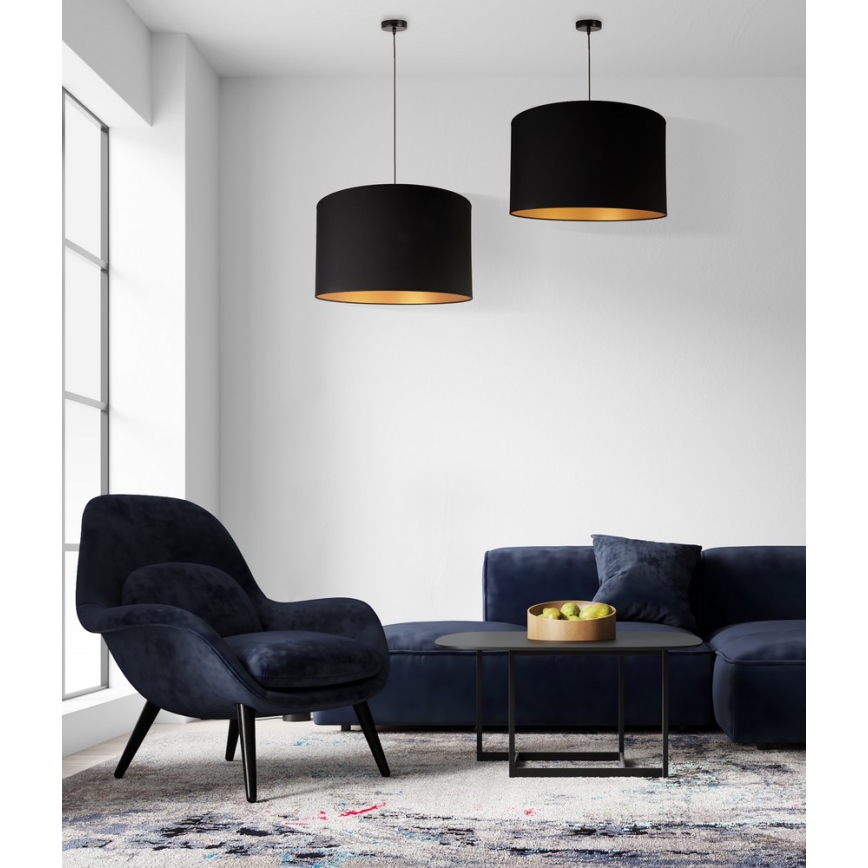 Duolla - Candeeiro suspenso ROLLER 1xE27/40W/230V diâmetro 45 cm preto