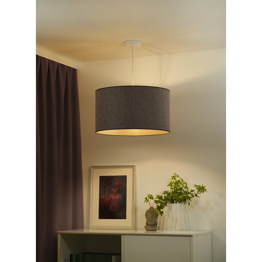 Duolla - Candeeiro suspenso ROLLER ECO RECYCLING 1xE27/15W/230V diâmetro 45 cm castanho