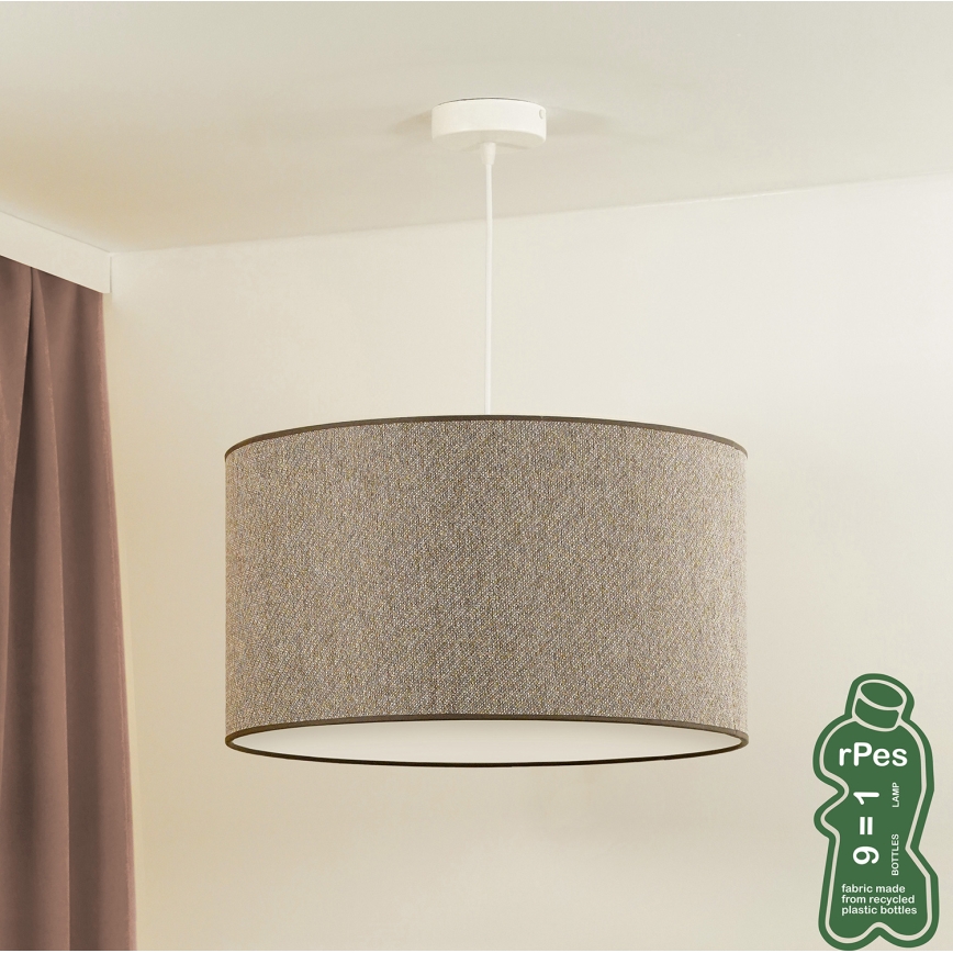 Duolla - Candeeiro suspenso ROLLER ECO RECYCLING 1xE27/15W/230V diâmetro 45 cm castanho