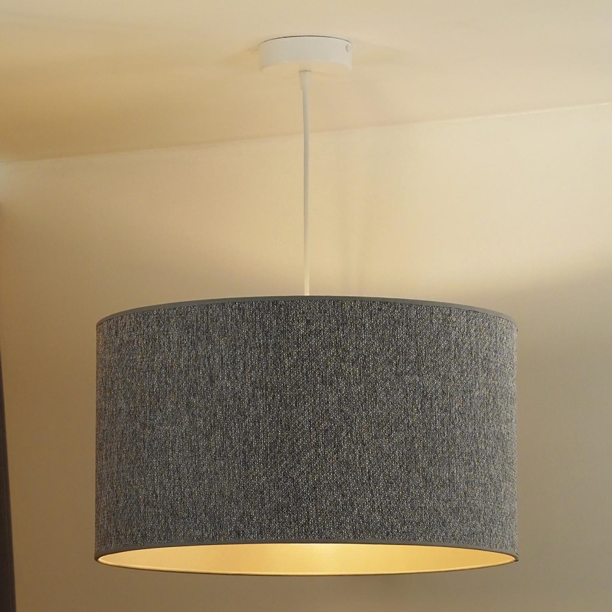Duolla - Candeeiro suspenso ROLLER ECO RECYCLING 1xE27/15W/230V diâmetro 45 cm cinzento