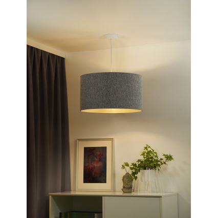 Duolla - Candeeiro suspenso ROLLER ECO RECYCLING 1xE27/15W/230V diâmetro 45 cm cinzento