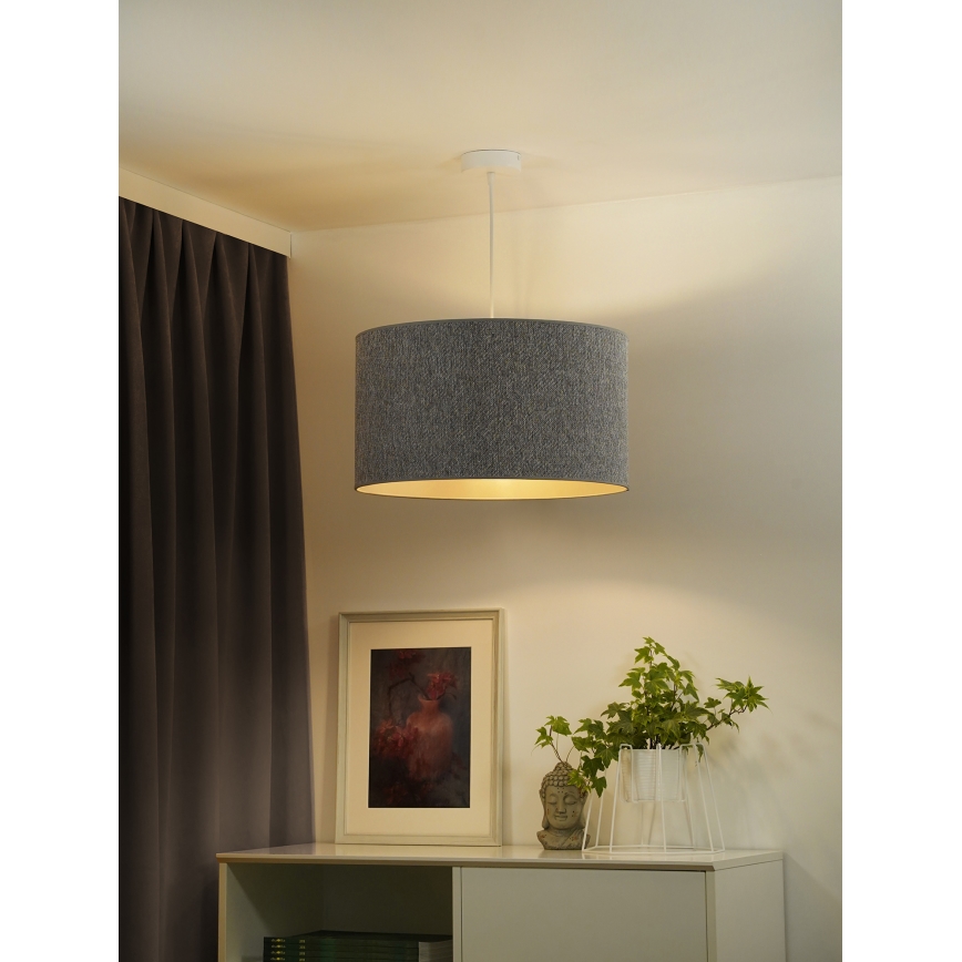 Duolla - Candeeiro suspenso ROLLER ECO RECYCLING 1xE27/15W/230V diâmetro 45 cm cinzento