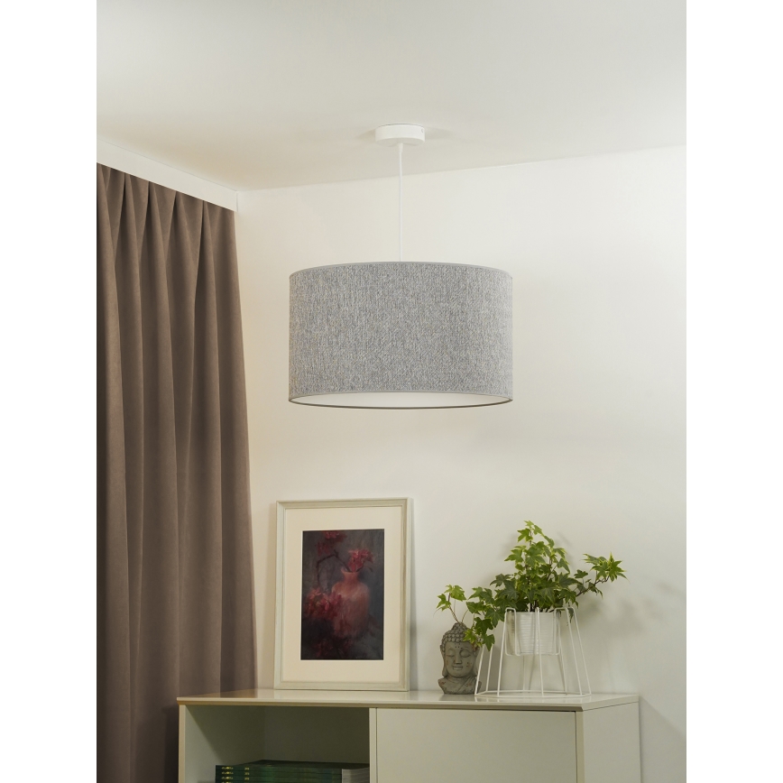 Duolla - Candeeiro suspenso ROLLER ECO RECYCLING 1xE27/15W/230V diâmetro 45 cm cinzento
