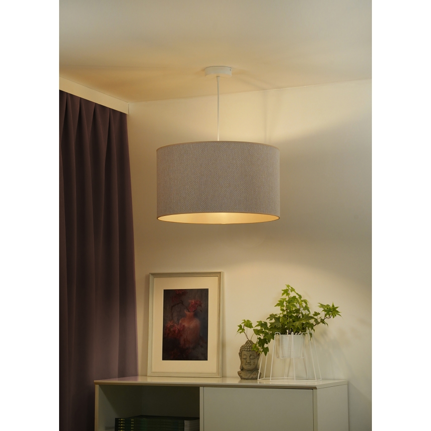 Duolla - Candeeiro suspenso ROLLER ECO RECYCLING 1xE27/15W/230V diâmetro 45 cm creme