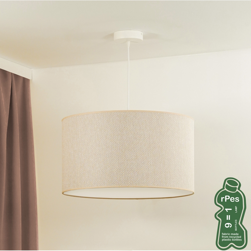 Duolla - Candeeiro suspenso ROLLER ECO RECYCLING 1xE27/15W/230V diâmetro 45 cm creme