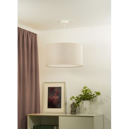 Duolla - Candeeiro suspenso ROLLER ECO RECYCLING 1xE27/15W/230V diâmetro 45 cm creme