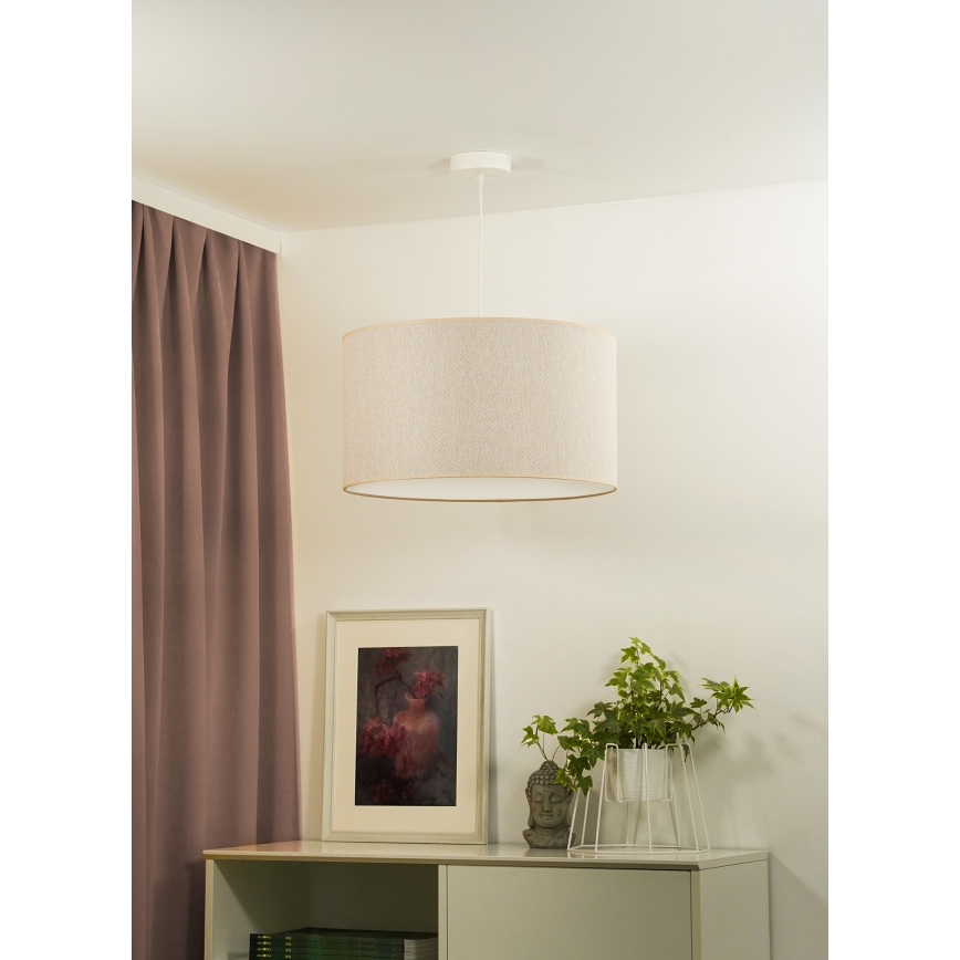 Duolla - Candeeiro suspenso ROLLER ECO RECYCLING 1xE27/15W/230V diâmetro 45 cm creme