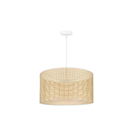 Duolla - Candeeiro suspenso ROLLER RATTAN 1xE27/15W/230V diâmetro 45 cm bege