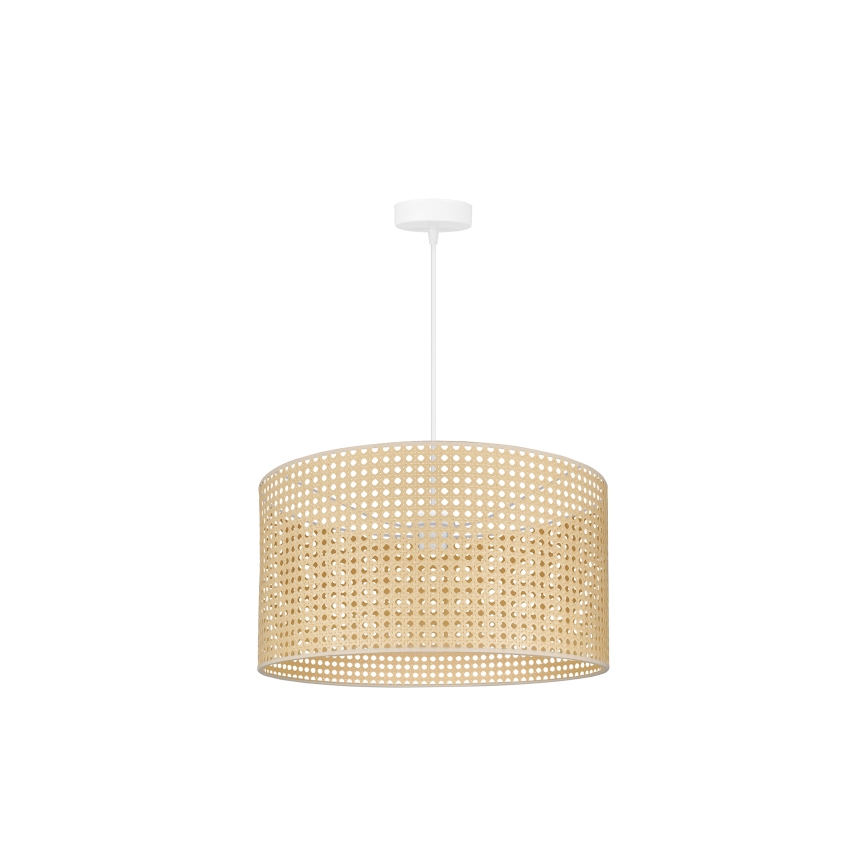 Duolla - Candeeiro suspenso ROLLER RATTAN 1xE27/15W/230V diâmetro 45 cm bege
