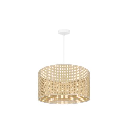 Duolla - Candeeiro suspenso ROLLER RATTAN 1xE27/15W/230V diâmetro 45 cm bege